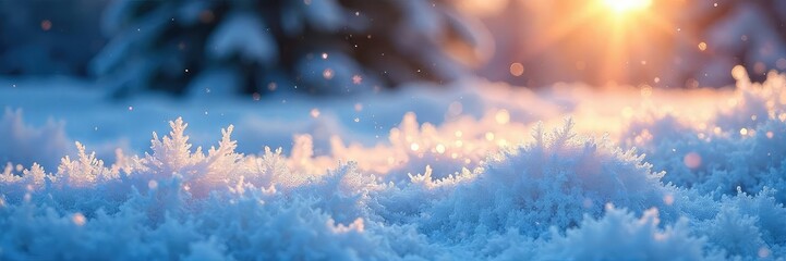 Icy crystals glisten with a frosty sparkle, reflecting the cold winter sun A breathtaking scene of winter's beauty, perfect for holiday or winter-themed projects , sparkling, light