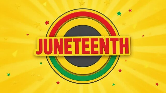 Vibrant juneteenth celebration design with festive stars and colors