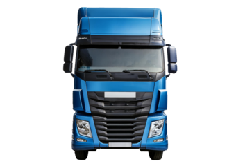 Blue truck isolated on white background