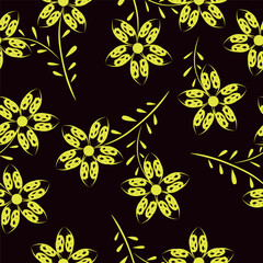Abstract seamless floral pattern. Spring Trendy flowers print, Plant background, design for fabric, cloth design, covers, wallpapers, print, scrapbooking.