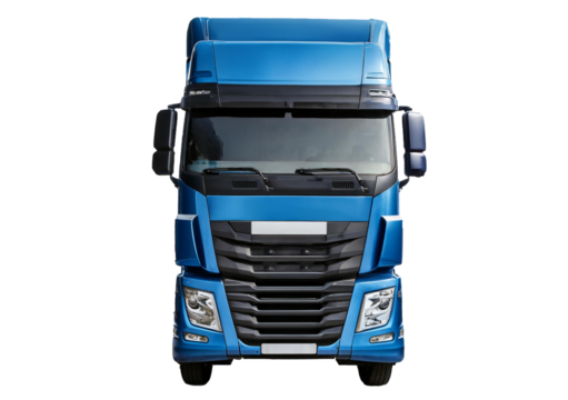 Blue truck isolated on white background