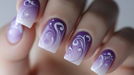 Creative purple nail art design tutorial