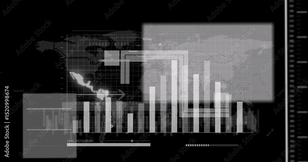 Poster image of data processing over dark background