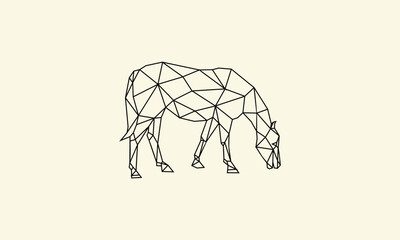 Horse Polygon Outline.