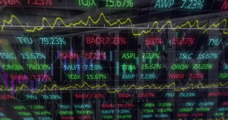 Image of data processing over dark background