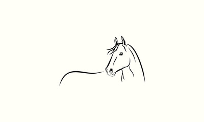 Horse Outline Drawing.