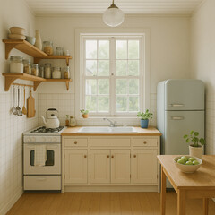 modern kitchen interior with kitchen