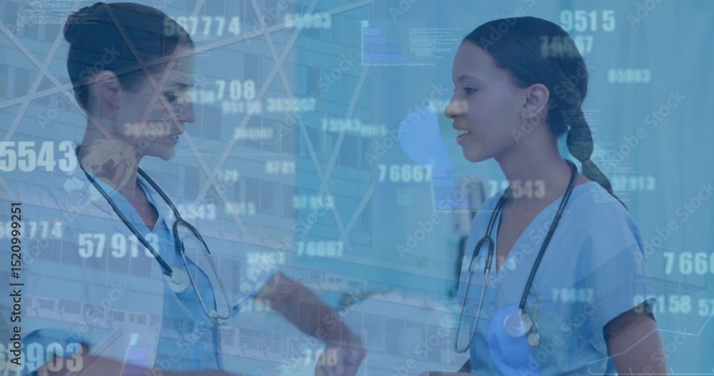 Poster image of data processing over two diverse doctors