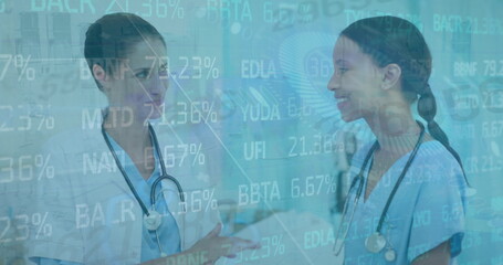 Image of data processing over two diverse doctors