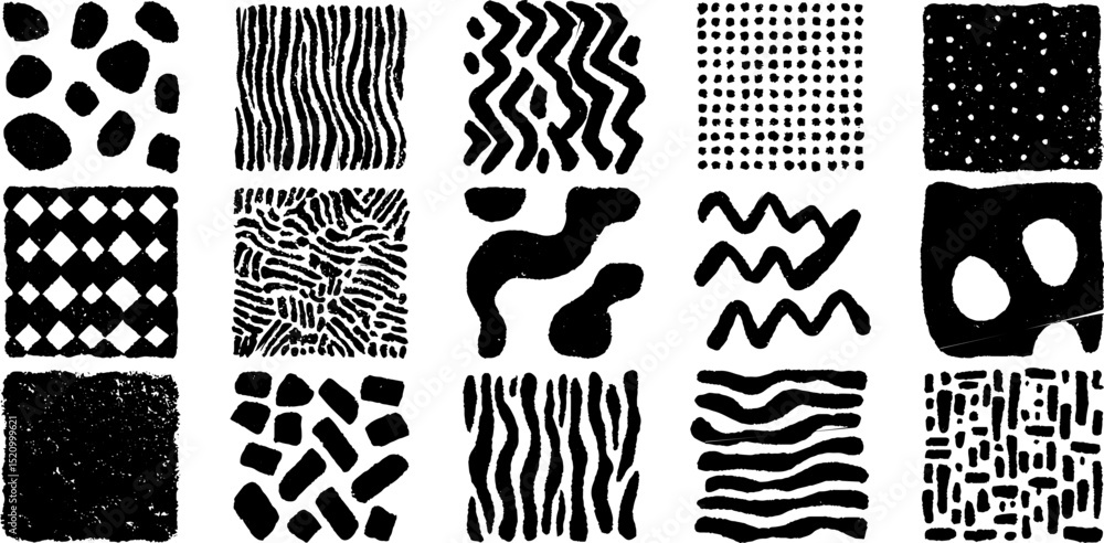 Aufkleber engraved checkerboard and dot patterns for decorative design and art projects