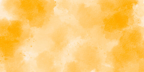 Orange watercolor abstract background. Brush painted watercolor paper texture gradient background vector. Watercolor yellow background design vector illustration with copy space.