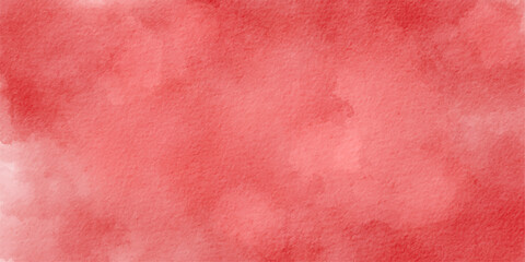 Red watercolor background. Red paper texture. Abstract red paint background. Watercolour vector illustration with copy space.
