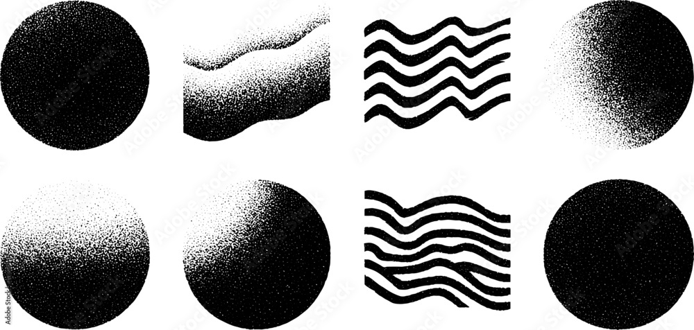 Aufkleber abstract geometric design with circles and jagged lines for creative projects