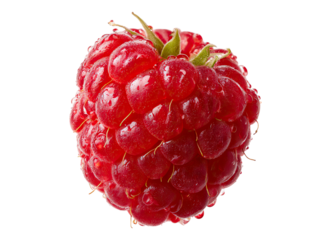 Close up shot of a vibrant red raspberry