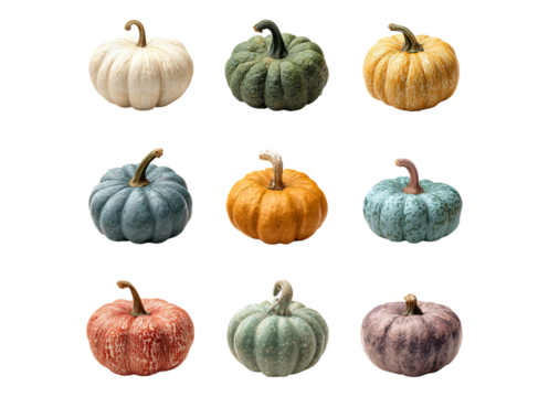 Colorful array pumpkins