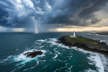 a storm approaching the open sea