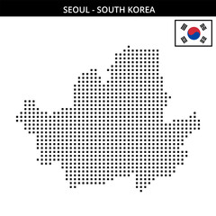 Fototapeta premium Medium square dotted map of seoul in South Korea