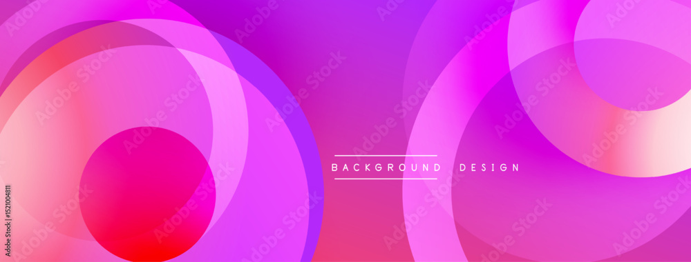Poster Abstract pink purple gradient circles overlap. Modern design element for backgrounds, banners, presentations. Vibrant color scheme.