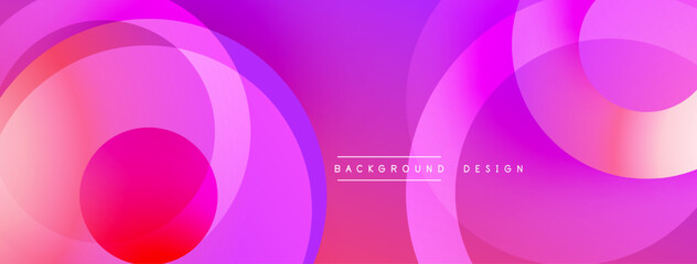 Abstract pink purple gradient circles overlap. Modern design element for backgrounds, banners, presentations. Vibrant color scheme.