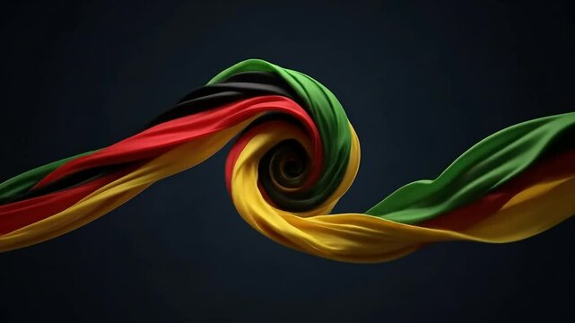 Pan african colors swirl for juneteenth emancipation celebrations for Unity Black History Month, Juneteenth, MLK, Kwanzaa