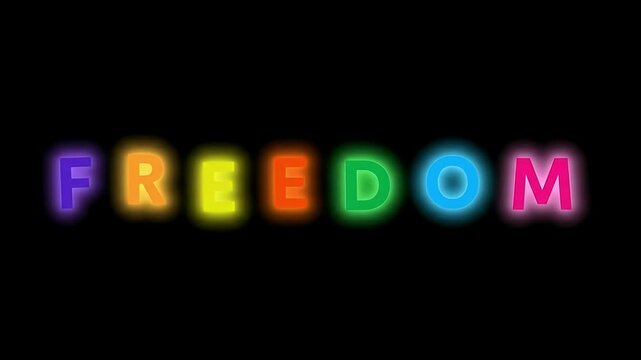 Vibrant gradient text celebration freedom concept for Pan African Unity Black History Month, Juneteenth, MLK, Kwanzaa