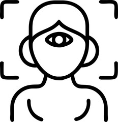 biometrics vector outline icon on white or transparent background