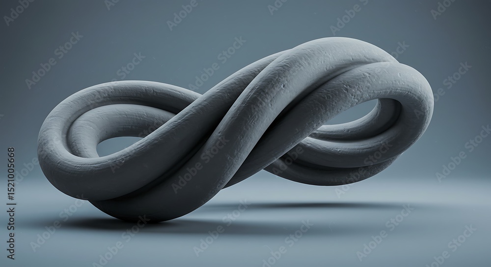 Poster twisted object in grayscale