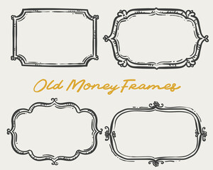 Beautiful Old Money, Whimsical Frames Vector Set
