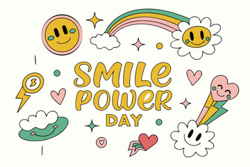 NATIONAL SMILE POWER DAY vector illustration