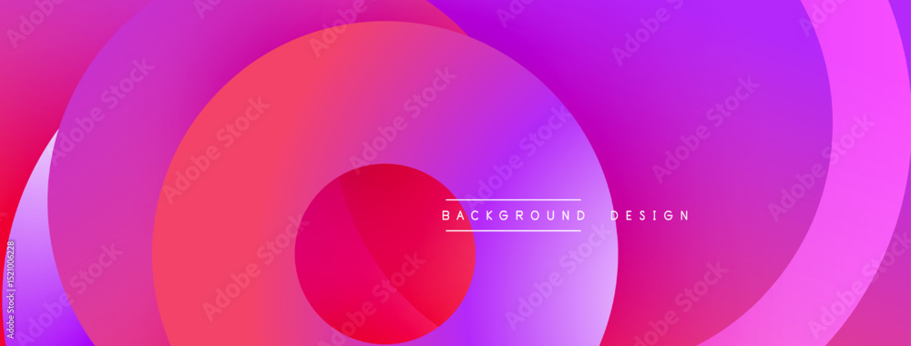 Poster abstract vibrant layers create flowing circular pattern. gradient colors blend, forming modern backg