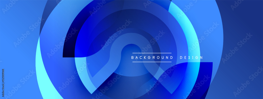 Fototapete Abstract blue layers create dynamic swirl. Modern design features text, background design. Smooth gradients suggest depth, movement.
