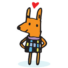 Hand drawing doodle cute dog vector illustration, Cute dog cartoon