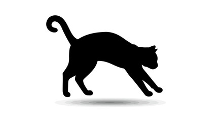 Simple Silhouette of a Cat in a Hunting Pose