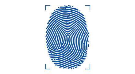 Stylized Blue Fingerprint Scan Graphic