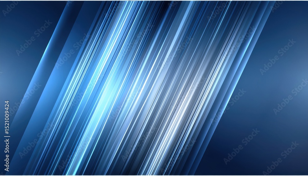Poster futuristic blue light beams background with diagonal glowing lines and smooth gradient layers for te