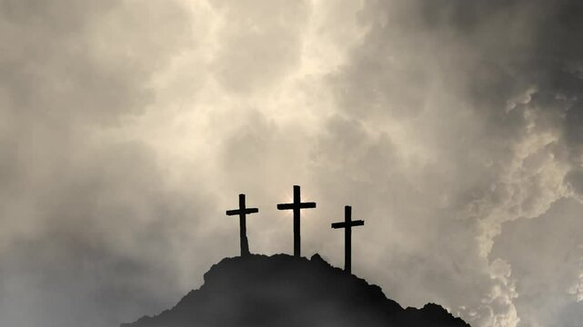 Crucified Jesus Under Dark Sky