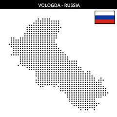 Obraz premium Medium square dotted map of Vologda in Russia