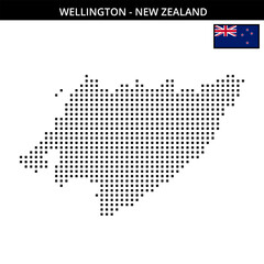 Fototapeta premium Medium square dotted map of wellington in New Zealand