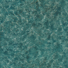 Seamless texture of clear turquoise water surface revealing subtle ripples and reflections from sunlight