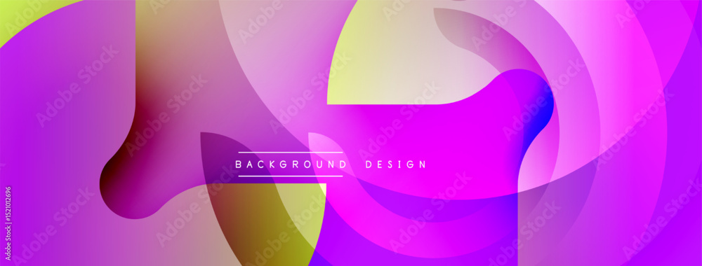 Aufkleber abstract fluid shapes, vibrant colors blend. modern design, smooth gradients create dynamic composit