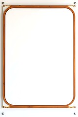 clean white vertical page design with soft orange brown border strip on the side and faint decorative abstract 3d corner elements