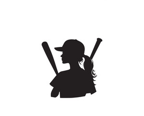A baseball silhouette with a simple, understated design set against a white background Simple