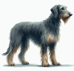 Highland Silhouette dog Scottish Deerhound isolated watercolor vector illustration svg