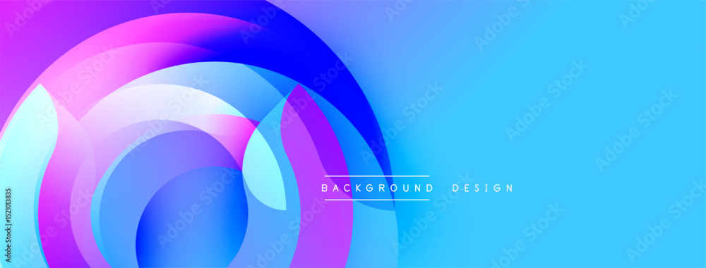 Poster abstract vibrant layers create dynamic composition. blue, purple, pink hues blend seamlessly. modern