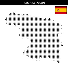 Fototapeta premium Medium square dotted map of zamora in Spain