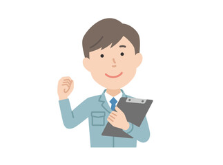 ガッツポーズ,男性作業員ヘルメットなし
