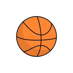Fototapeta premium Basketball Ball Flat Icon Isolated on White