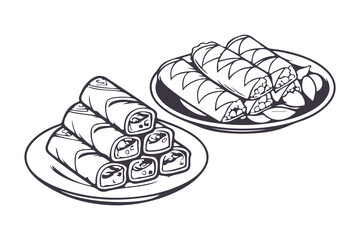 Lumpia Traditional Food Indonesia Vector Illustration