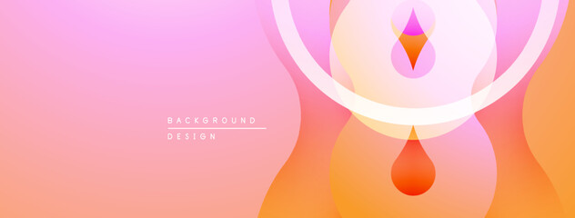 Abstract gradient design. Soft pink, orange hues blend. Minimalist shapes create modern visual impact. Elegant backdrop.