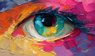 Abstract Colorful Eye Painting